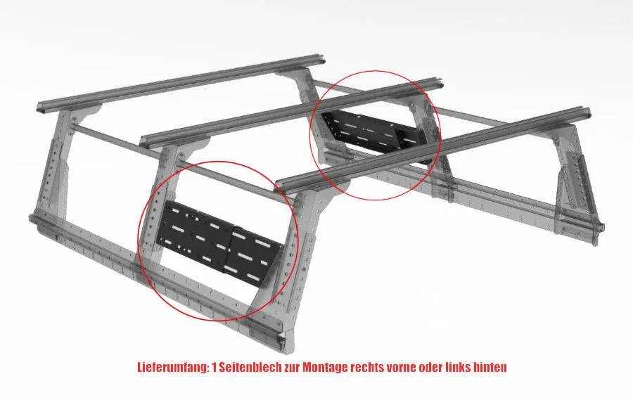 Option Fixations Latérales pour Multi-Rack Extensible Extra Cab - RHINO-RACK - Ford Ranger 2012-2022