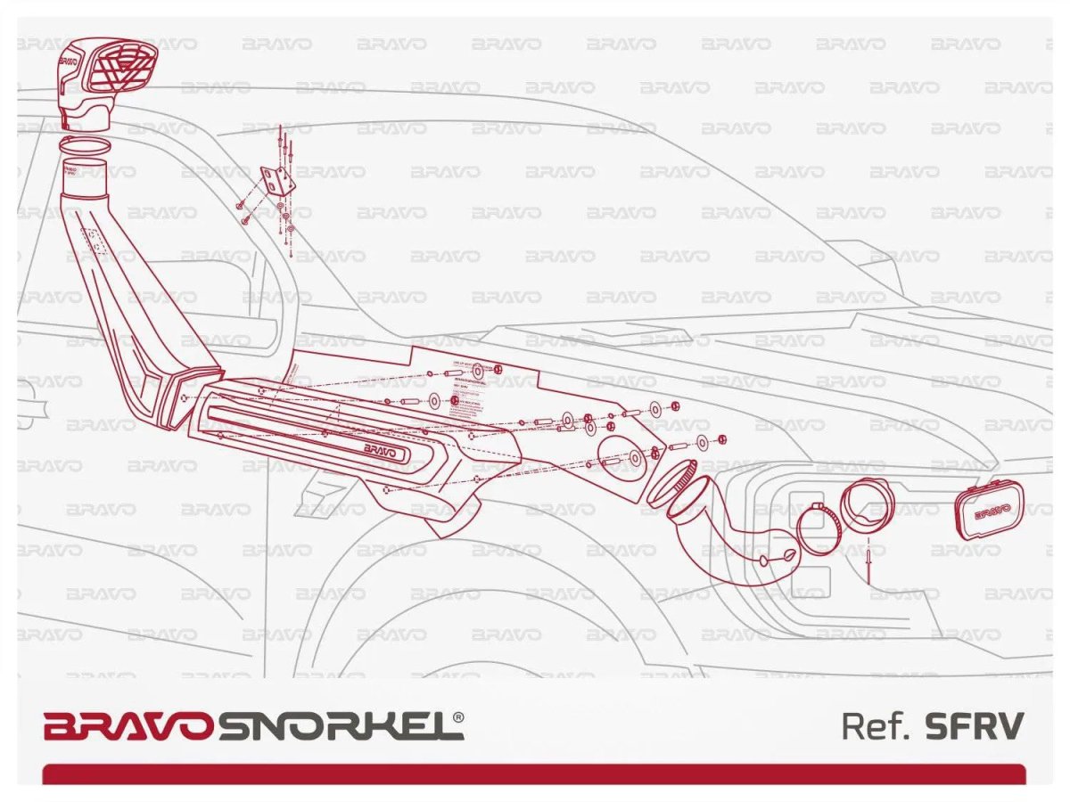 Snorkel Ford Ranger Raptor 2023 à Présent 3.0L PETROL - BRAVO SNORKEL - Ford Ranger/Raptor 2023+