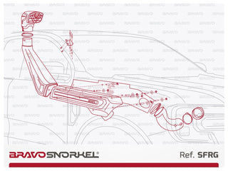 Snorkel Ford Ranger T9 2023+ BRAVO SNORKEL sur Xperts4x4 Accessoires 4x4 Off-Road