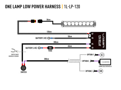 LAZER LAMPS simple Lamp Faisceau de câblage (Low Power, 12V)