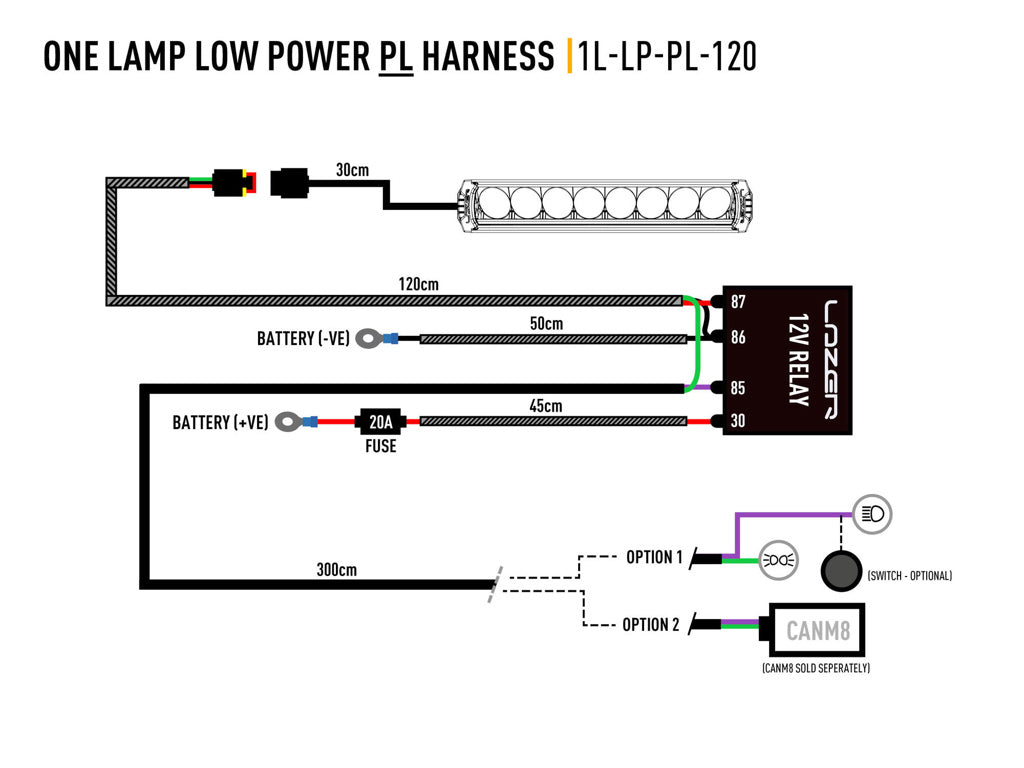LAZER LAMPS simple-Lamp Faisceau (Low Power avec feux de position)