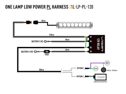 LAZER LAMPS simple-Lamp Faisceau (Low Power avec feux de position)