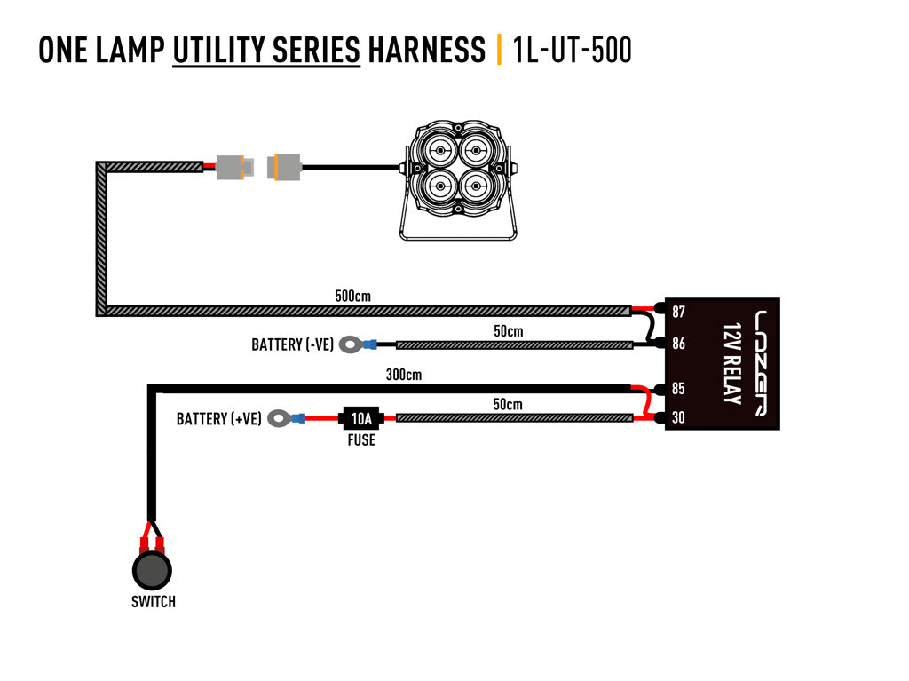 LAZER LAMPS simple-Lamp Faisceau pour Utility-Série