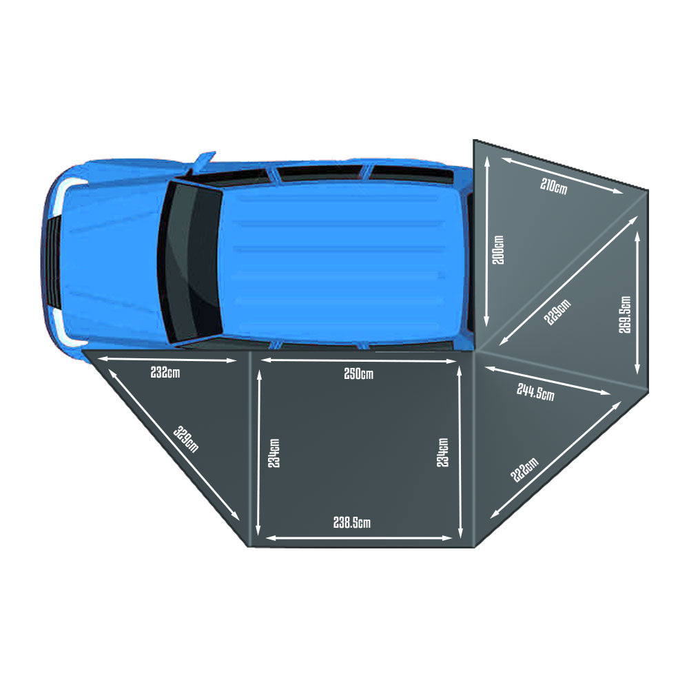 Auvent 270° XL Autoportant Overland | BULLFACE 470 Gauche sur Xperts4x4 Accessoires 4x4 Off-Road