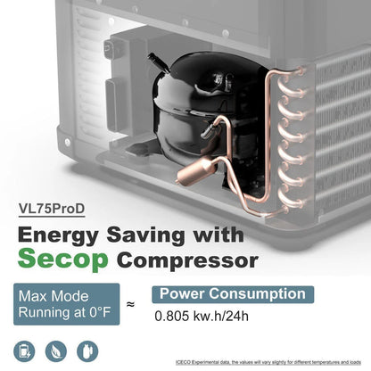 Refrigerateur/Congelateur ICECO 75L Double Compartiments - Noir