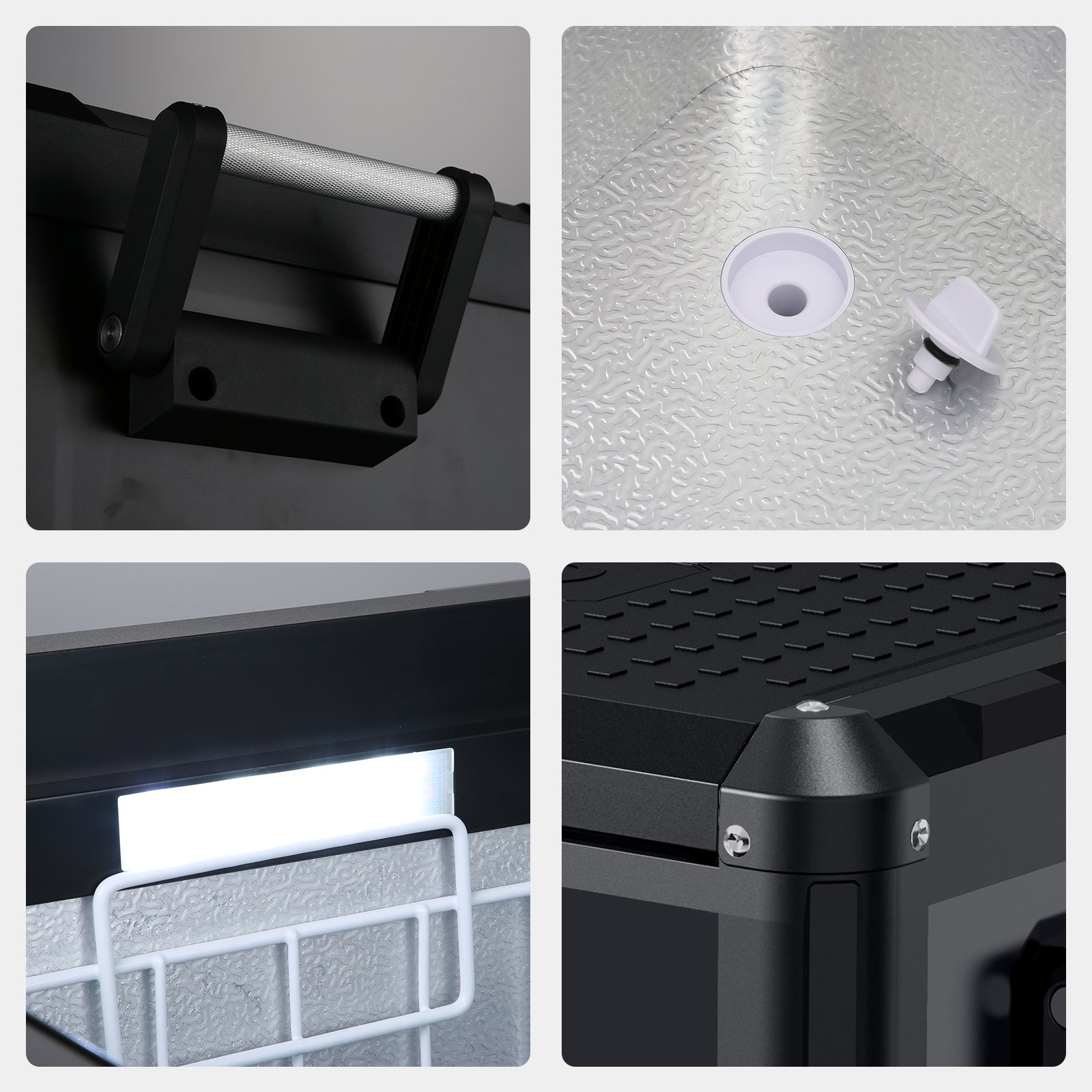 Réfrigérateur-congélateur ICECO VL60PROS gris de 60L, appareil de refroidissement compact et pratique pour le camping ou l'extérieur.