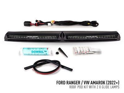 LAZER LAMPS supports de toit Ford Ranger & VW Amarok (23+) avec 2x Glide-18, noir