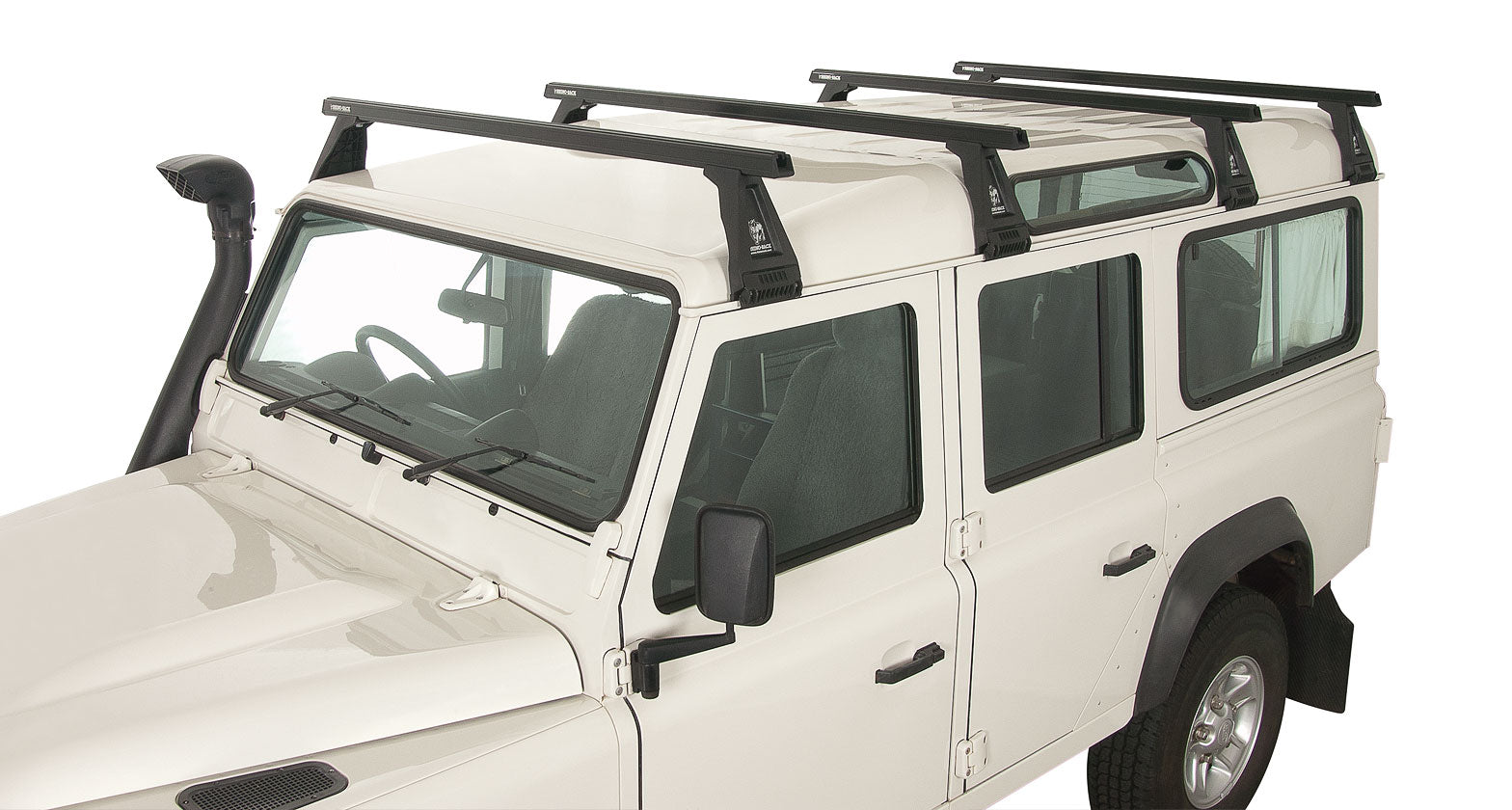 Kit 4 barres de toit noire Heavy Duty 1500mm avec pieds RL210 Land Rover Defender 110 1993-2020 - RHINO-RACK sur Xperts4x4 Accessoires 4x4 Off-Road