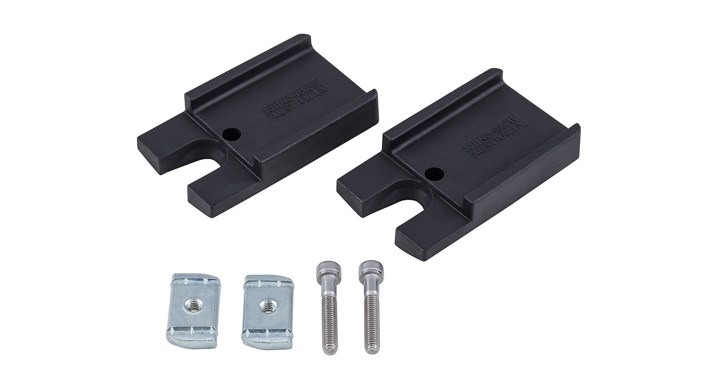 Espaceur Pioneer Quick Mount RHINO-RACK de 10 mm, accessoire pour rack de toit, en plastique noir.
