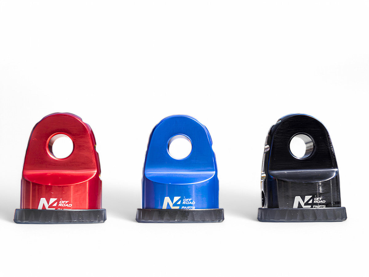 Arrêt de corde 8T en aluminium anodisé noir pour fixation manille N4-Offroad sur Xperts4x4 Accessoires 4x4 Off-Road