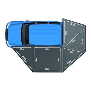 Auvent 270° XL Autoportant Overland  BULLFACE 470 Gauche sur Xperts4x4 Accessoires 4x4 Off-Road