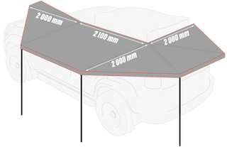 Auvent 270° XL - Rockalu 450 Autoportant (GEN 2) avec LED  GAUCHE sur Xperts4x4 Accessoires 4x4 Off-Road
