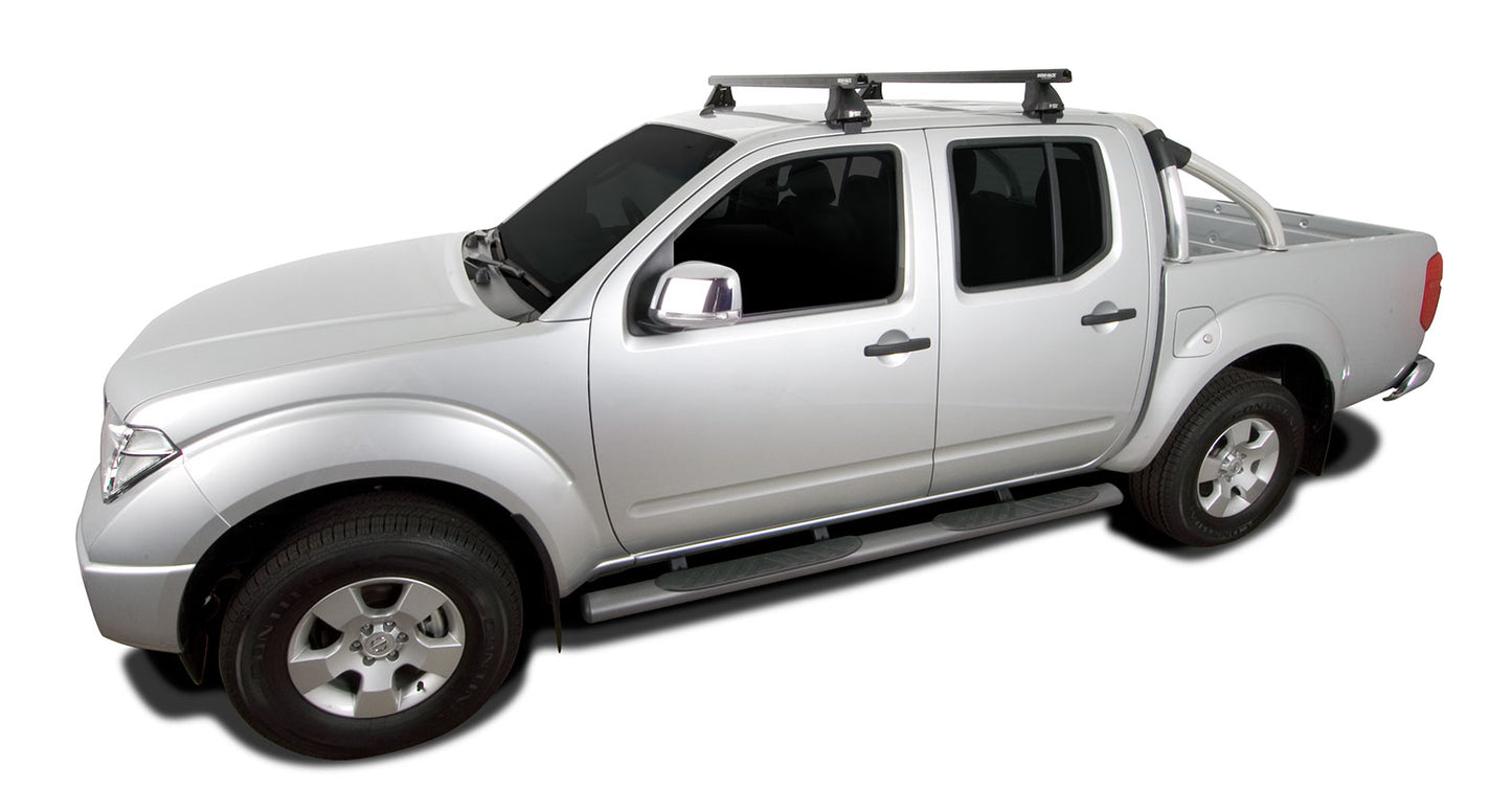 Kit 2 barres de toit Heavy Duty noire 1375mm série 2500 Nissan Navara D40 (RX) 2005-2015 - RHINO-RACK sur Xperts4x4 Accessoires 4x4 Off-Road