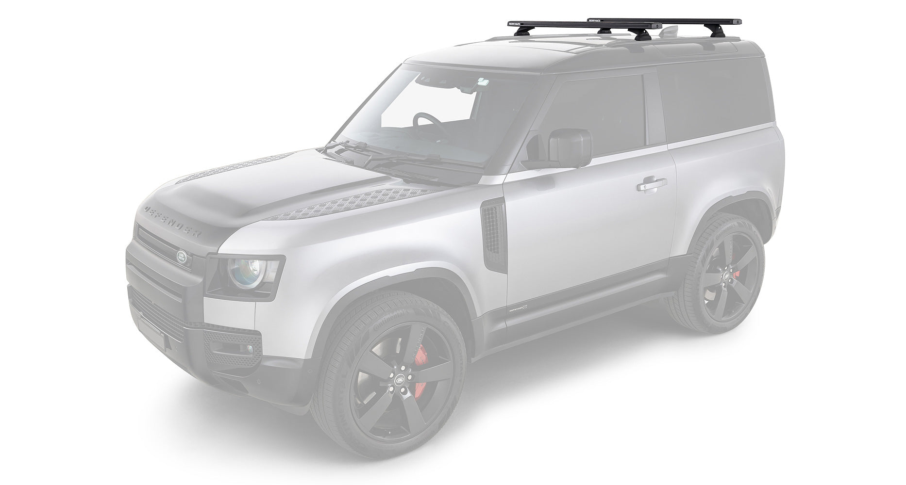 Kit 2 barres de toit noire 1260mm - Reconn-Deck Land Rover Defender II 90 L663 2021+ - RHINO-RACK sur Xperts4x4 Accessoires 4x4 Off-Road