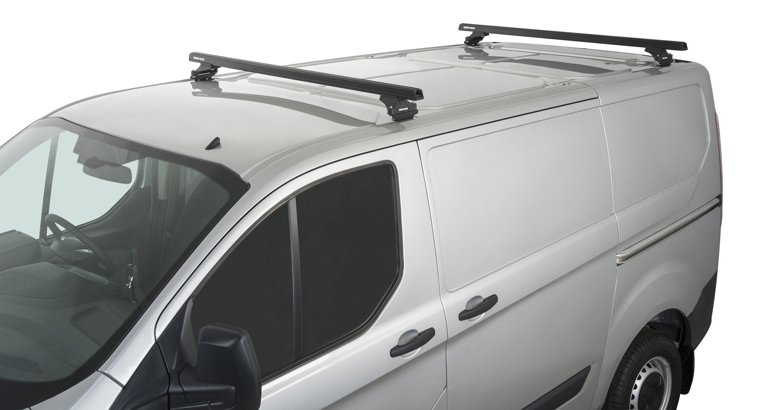 Kit 2 barres de toit noire Heavy Duty avec pieds RLTP Ford Transit Custom 2014+ - RHINO-RACK sur Xperts4x4 Accessoires 4x4 Off-Road