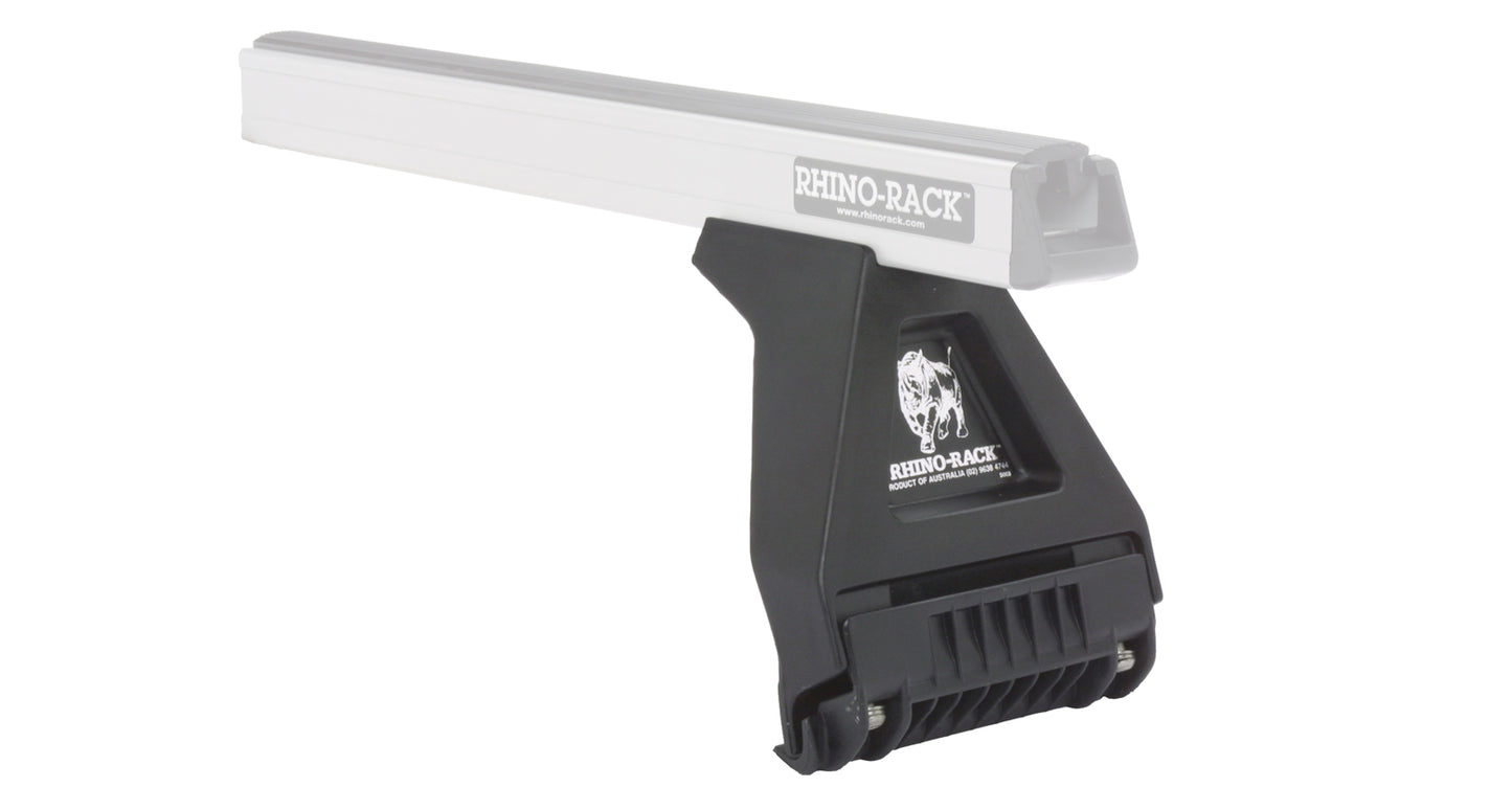 Kit de 2 barres de toit Rhino-Rack Sportz 1370mm pour Mitsubishi Pajero I 3 portes 1983-1991, vue de face.