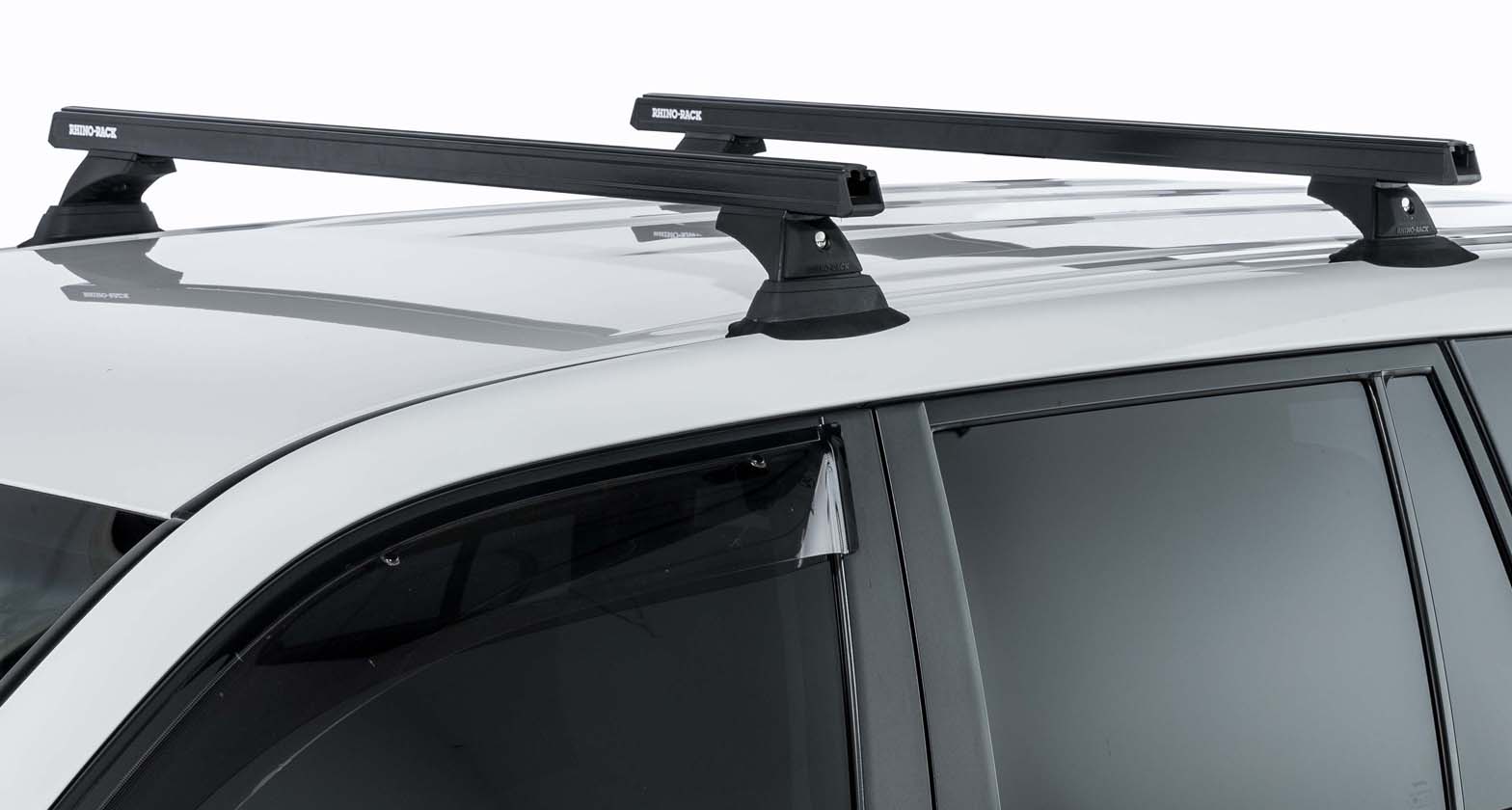 Kit 3 barres de toit noire 1375mm Heavy Duty avec pieds RCH Toyota Land Cruiser série 200 2007-2021 - RHINO-RACK sur Xperts4x4 Accessoires 4x4 Off-Road