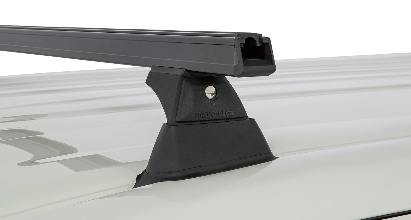 Kit 3 barres de toit noire 1650mm Heavy Duty avec pieds RCH Toyota Hiace Gen VI 2019+ - RHINO-RACK sur Xperts4x4 Accessoires 4x4 Off-Road