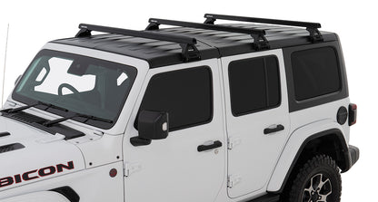 Kit 3 barres de toit noire Heavy Duty 1500mm avec pieds RL110 Jeep Wrangler JL 2019+ - RHINO-RACK sur Xperts4x4 Accessoires 4x4 Off-Road