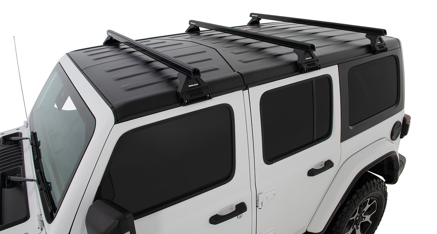 Kit 3 barres de toit noire Heavy Duty 1500mm avec pieds RL110 Jeep Wrangler JL 2019+ - RHINO-RACK sur Xperts4x4 Accessoires 4x4 Off-Road