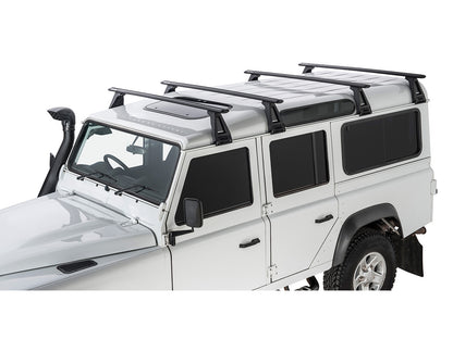 Kit de 4 barres de toit Rhino-Rack Sportz 1500mm pour Land Rover Defender 110 1993-2020, en acier robuste.