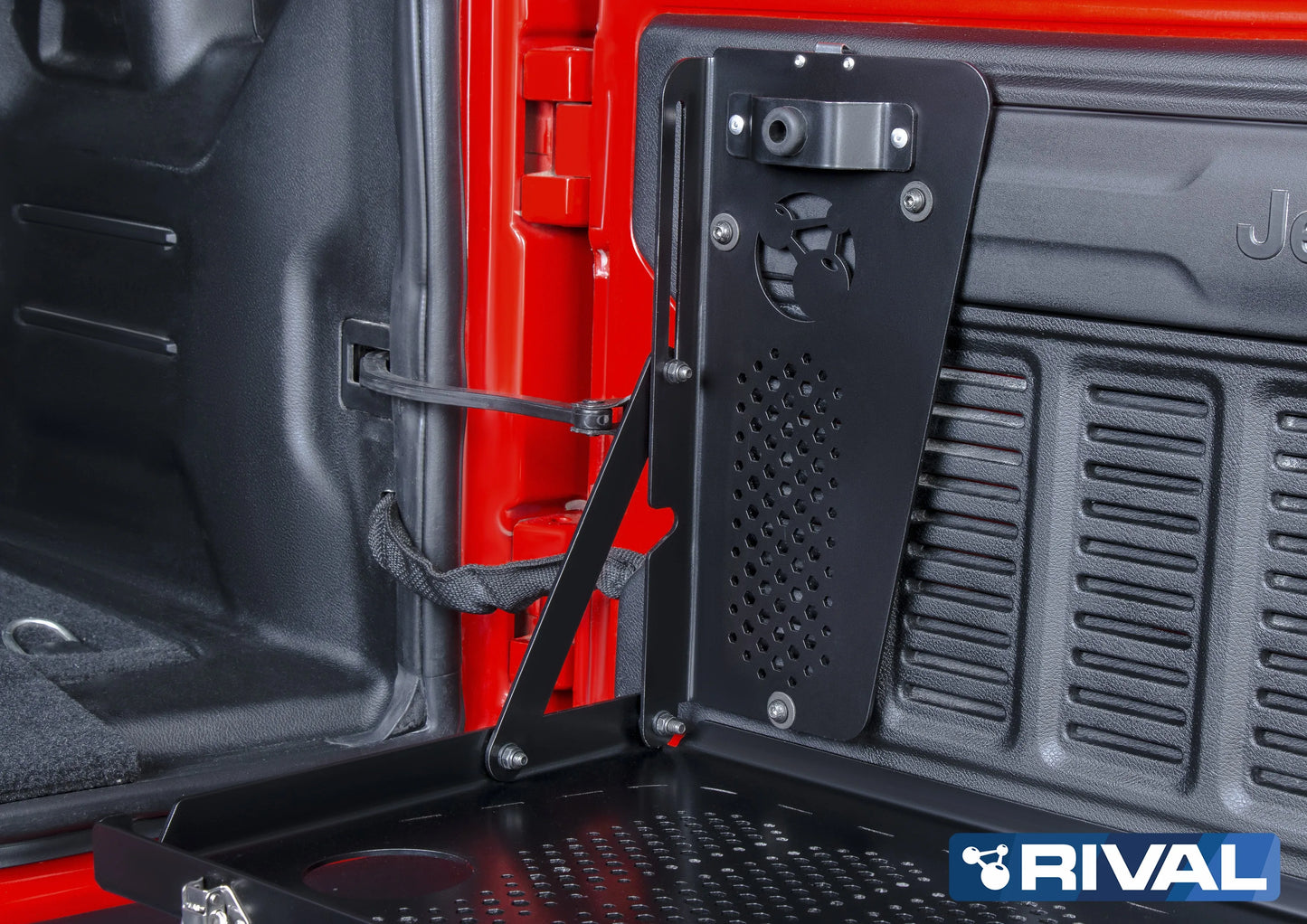 Table Pliante sur Porte Arriere Jeep Wrangler JL - Rival 4x4 sur Xperts4x4 Accessoires 4x4 Off-Road