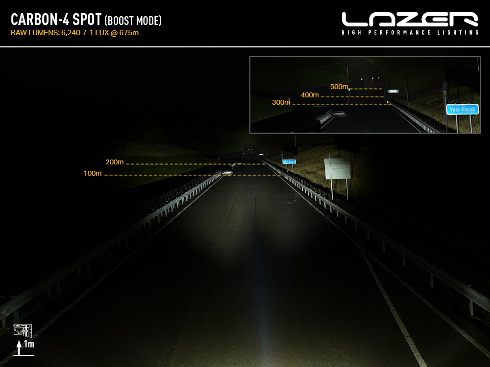 Barre de LED LAZER LAMPS Carbon-4 Spot (Gen3) - Montage Avant sur Xperts4x4 Accessoires 4x4 Off-Road