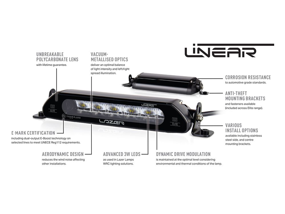 LAZER LAMPS Linear-18 Elite Feu Position — Barre LED 13500 lm sur Xperts4x4 Accessoires 4x4 Off-Road