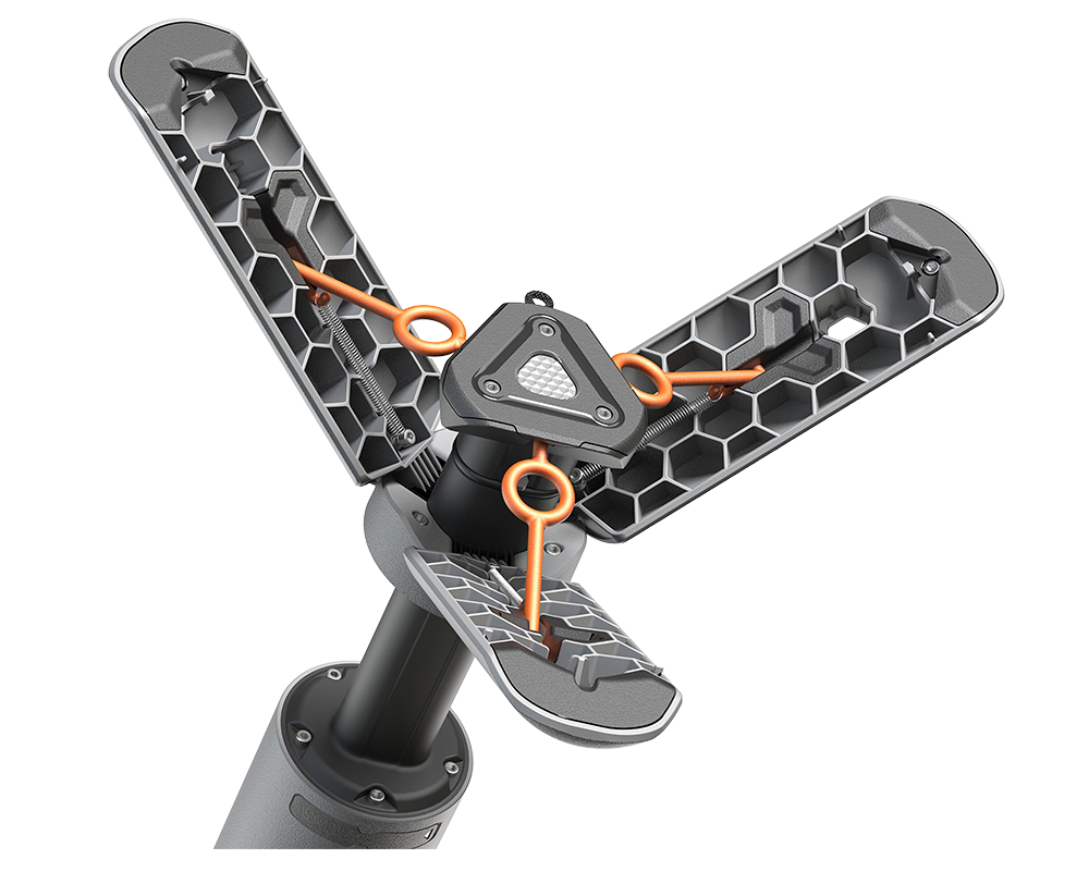 OuTask Lampe Télescopique Gris Clair - Outdoor LED 720° Rechargeable sur Xperts4x4 Accessoires 4x4 Off-Road