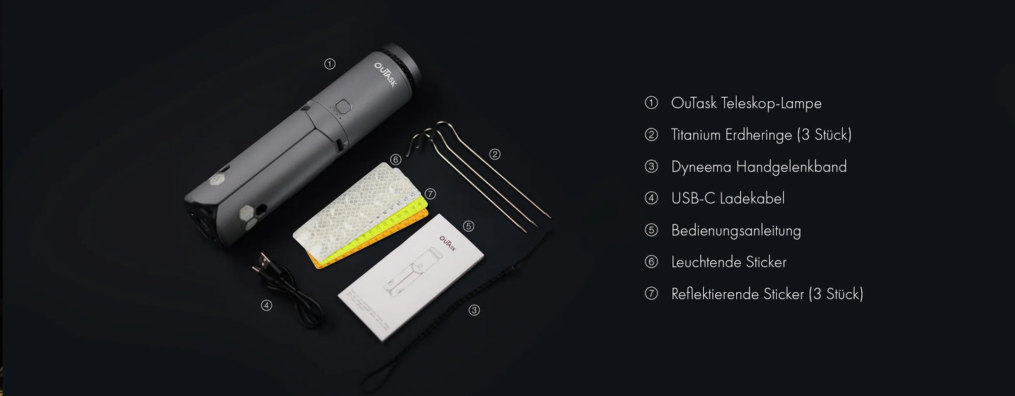 OuTask Lampe Télescopique LED Outdoor 720° - Noire sur Xperts4x4 Accessoires 4x4 Off-Road