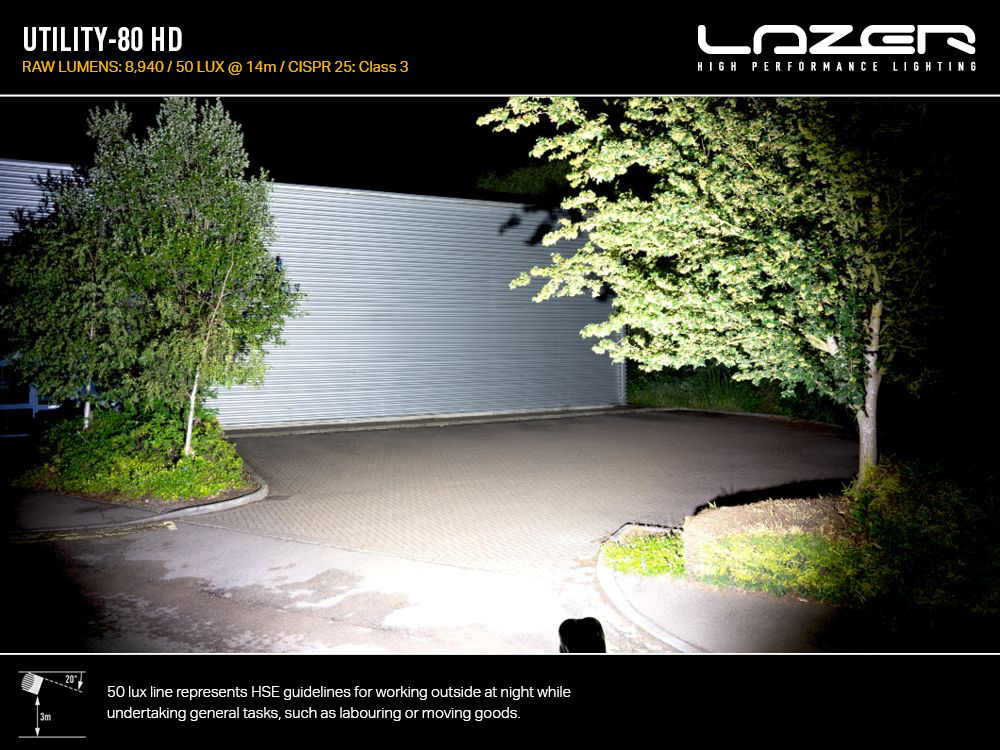 Spot à LED LAZER LAMPS Utility 80 (Support Large) - Homologué ADR sur Xperts4x4 Accessoires 4x4 Off-Road