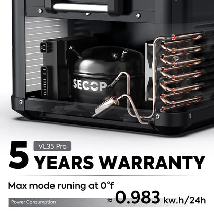 Glacière ICECO VL35ProS 35L, frigo portable pour 4x4 OffRoad, avec compartiments et poignée pour camping et aventure.