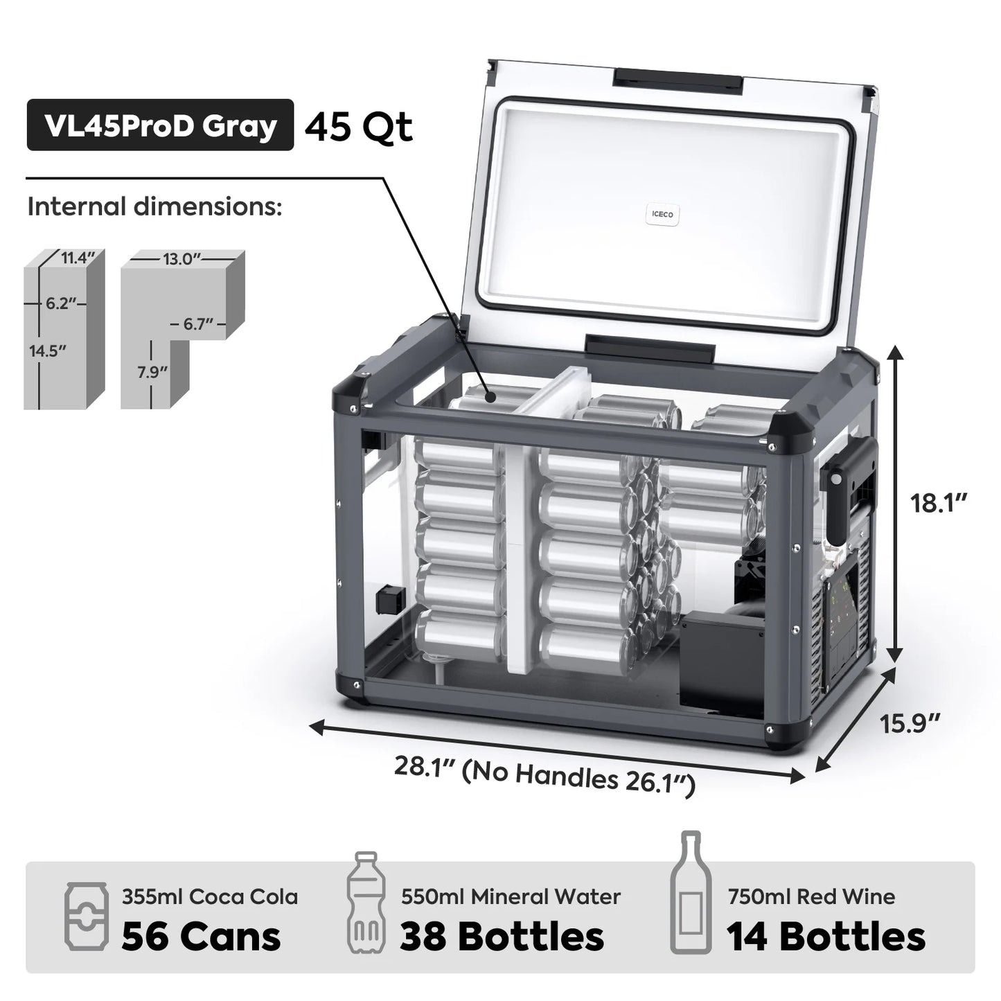 Refrigerateur/Congelateur ICECO 45L Double Compartiments - Vert Olive sur Xperts4x4 Accessoires 4x4 Off-Road