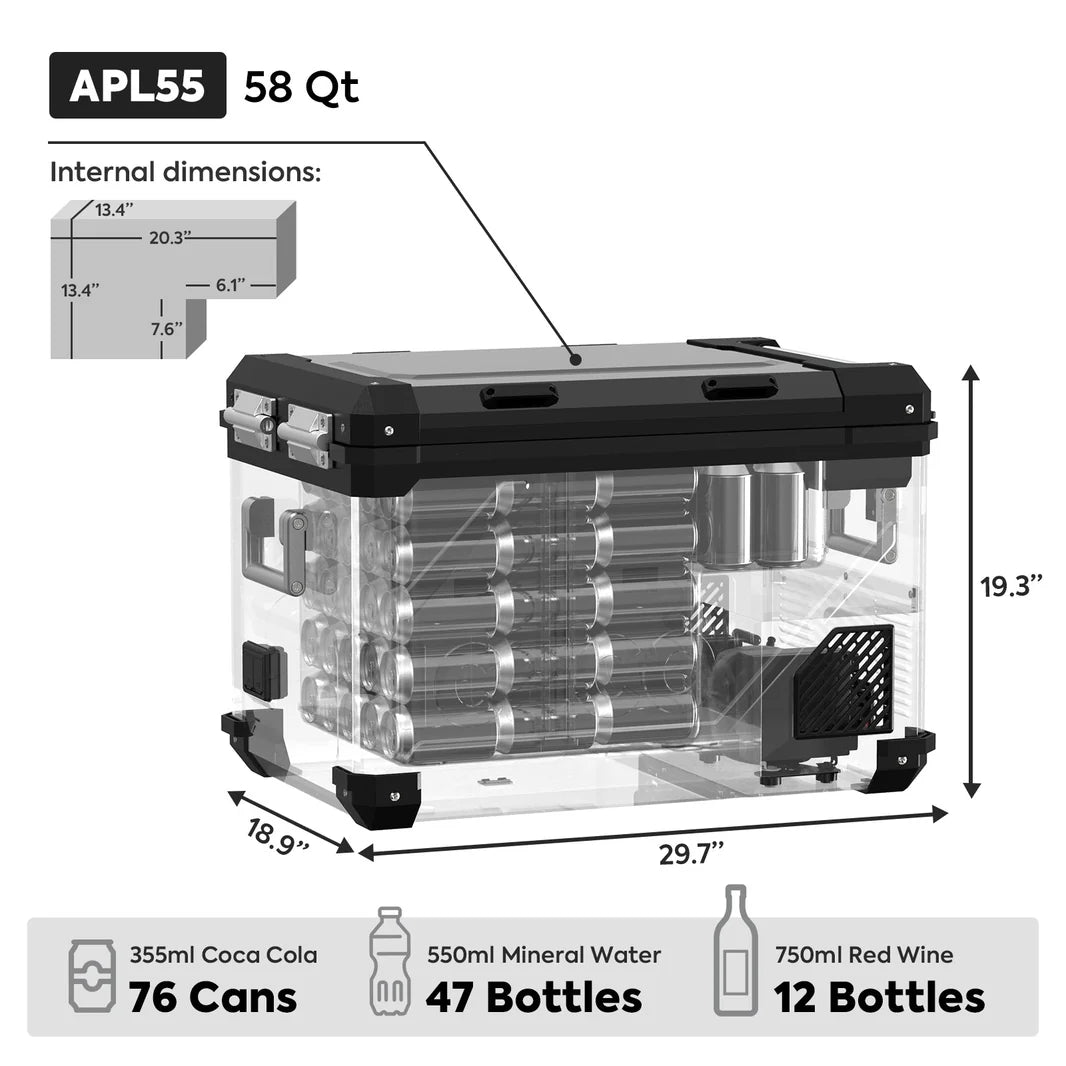 Refrigerateur/Congelateur ICECO 55L Double Compartiments - Argent sur Xperts4x4 Accessoires 4x4 Off-Road