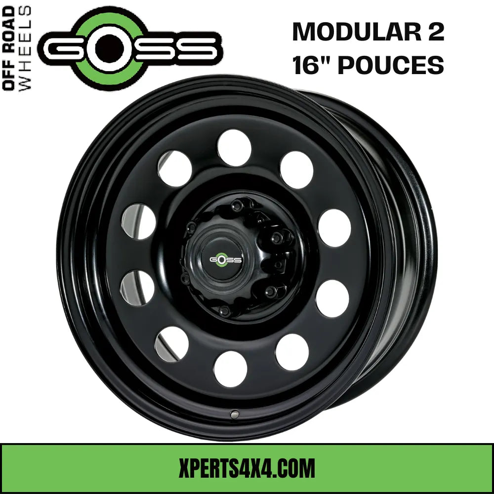 Jante Acier GOSS MODULAR II - 16" pouces - Black sur Xperts4x4 Accessoires 4x4 Off-Road