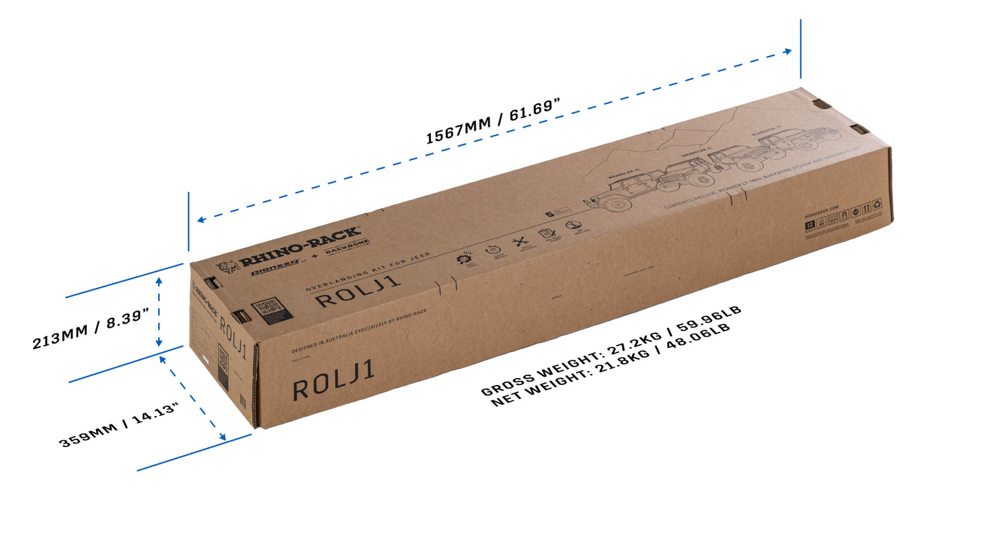 Kit Galerie de Toit Overlanding Jeep JK/JL & Gladiator JT -  RHINO-RACK sur Xperts4x4 Accessoires 4x4 Off-Road