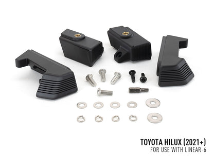 Pack LED Calandre LAZER LAMPS pour Toyota Hilux Active et Icon 2021+ avec phares LED modernes, visible en image.
