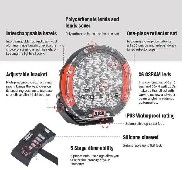 Phare LED Intensity Solis 36 - ARB - Faisceau Long (unité) sur Xperts4x4 Accessoires 4x4 Off-Road
