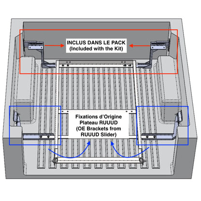Fixations pour Plateau Coulissant RUUUD pour Ford Ranger/Raptor & VW Amarok 2023+ sur Xperts4x4 Accessoires 4x4 Off-Road
