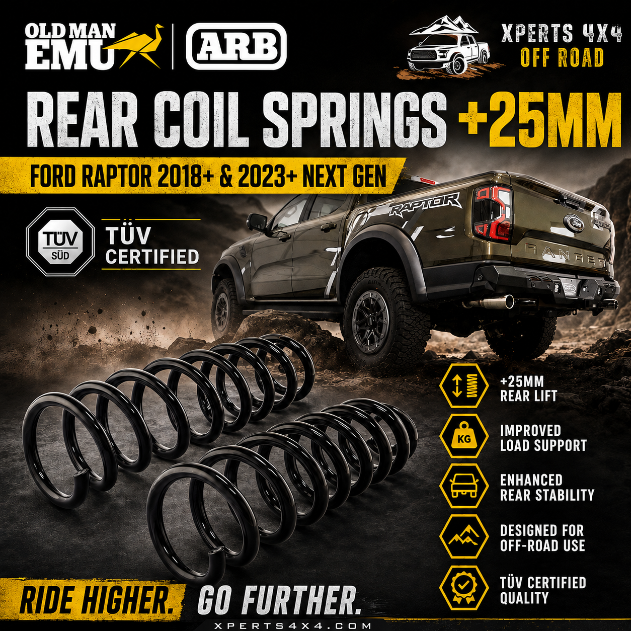 Ressorts Arrières OME +25mm - Ford Raptor 2018-22 & 2023+ - Ford Ranger/Raptor 2023+