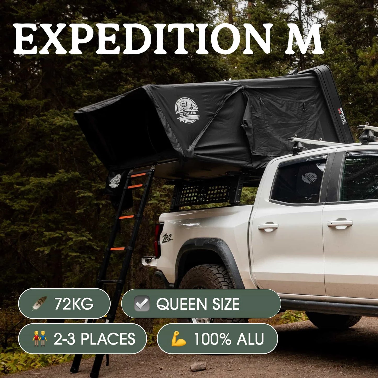 Tente de Toit Expedition M – GO Overland Canada (2-3 Places) sur Xperts4x4 Accessoires 4x4 Off-Road