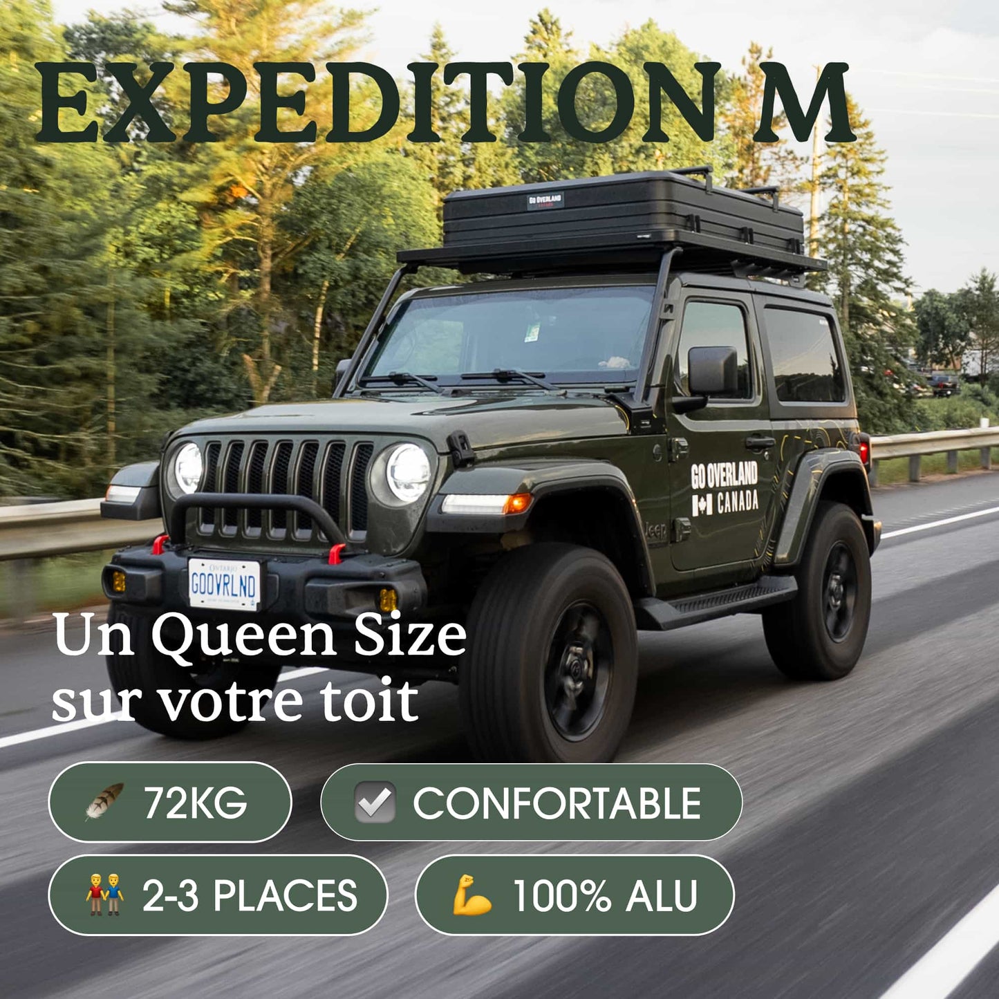 Tente de Toit Expedition M – GO Overland Canada (2-3 Places) sur Xperts4x4 Accessoires 4x4 Off-Road