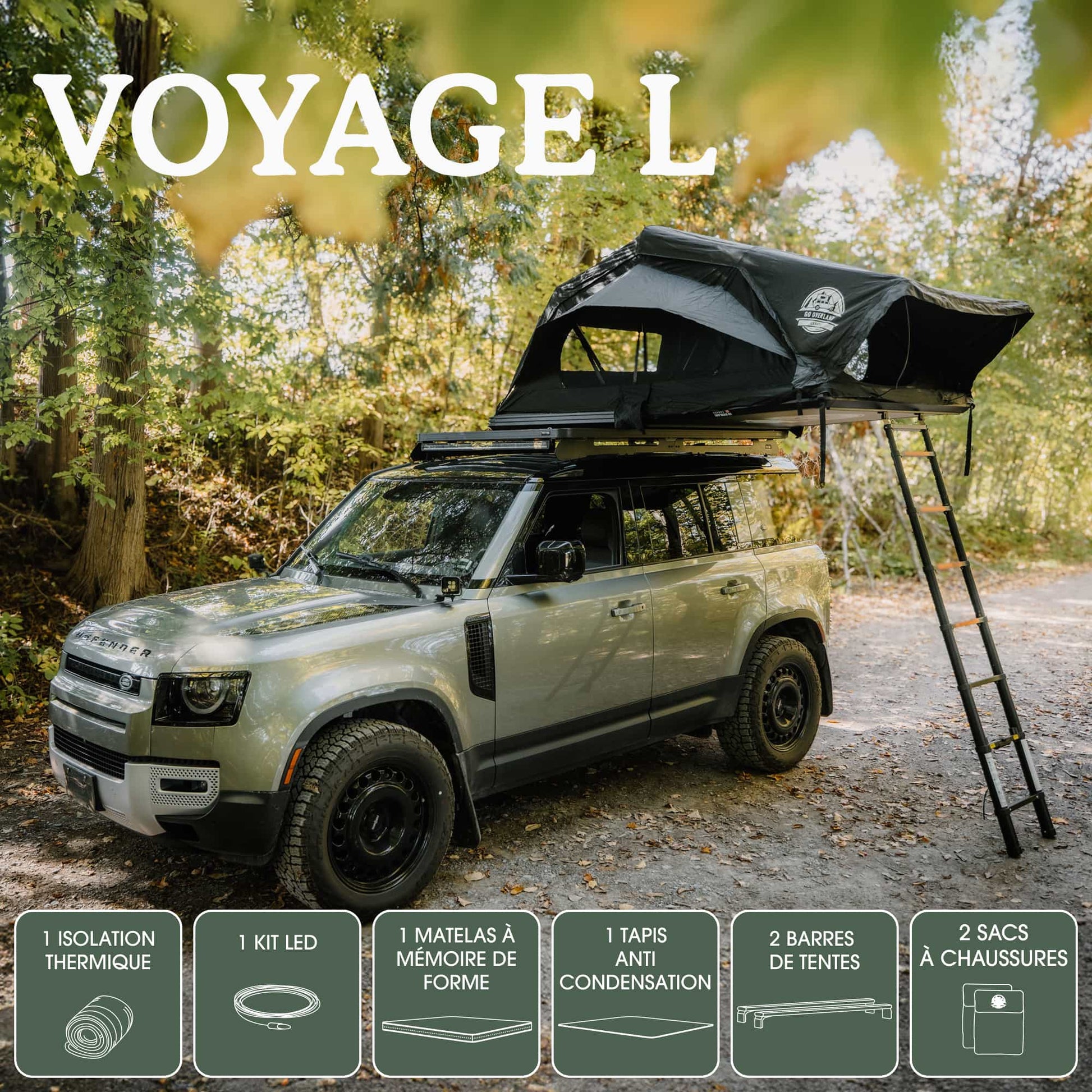 Tente de Toit Voyage L Go Overland Canada – 4 Places sur Xperts4x4 Accessoires 4x4 Off-Road