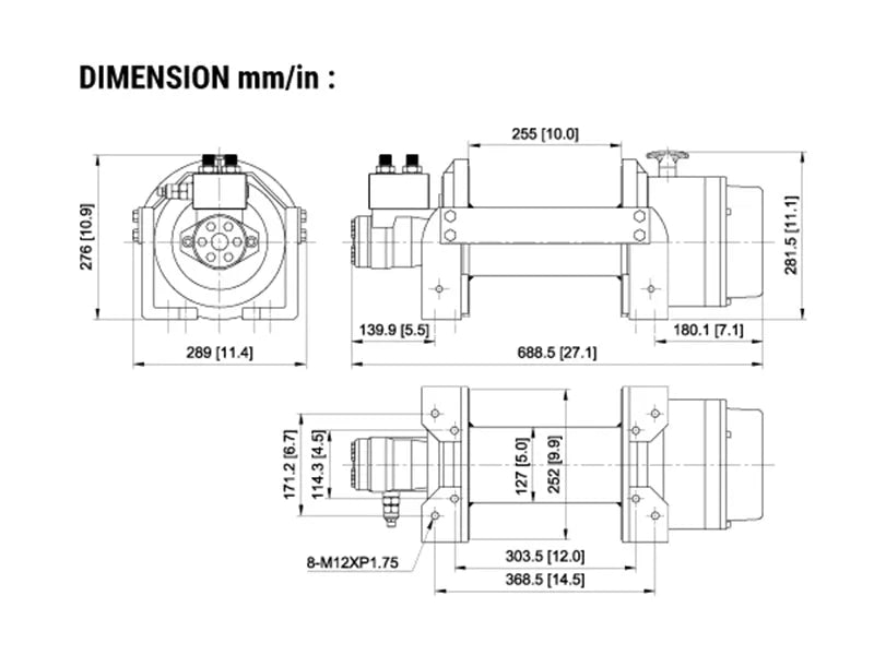 Treuil Hydraulique COMEUP HV 15 - 6 800 kg - 60 l/min sur Xperts4x4 Accessoires 4x4 Off-Road