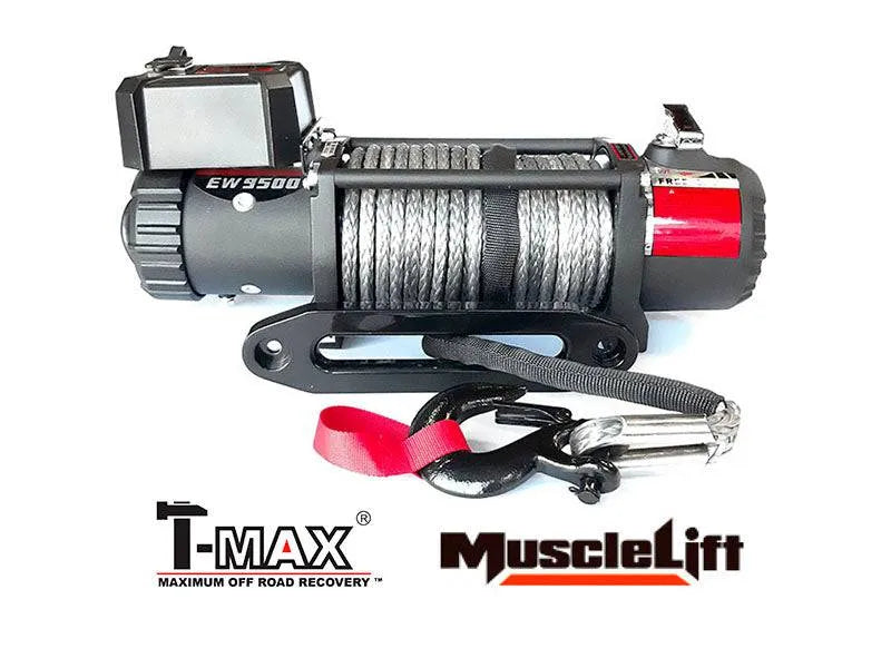 Treuil T-MAX Muscle Fit MW9500 | 4305 Kg | 12V | Cable Synthétique/Plasma sur Xperts4x4 Accessoires 4x4 Off-Road